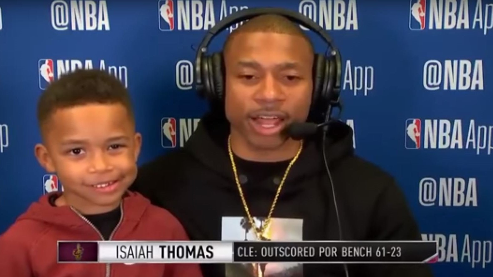 Isaiah Thomas' son gives adorable postgame interview following father's